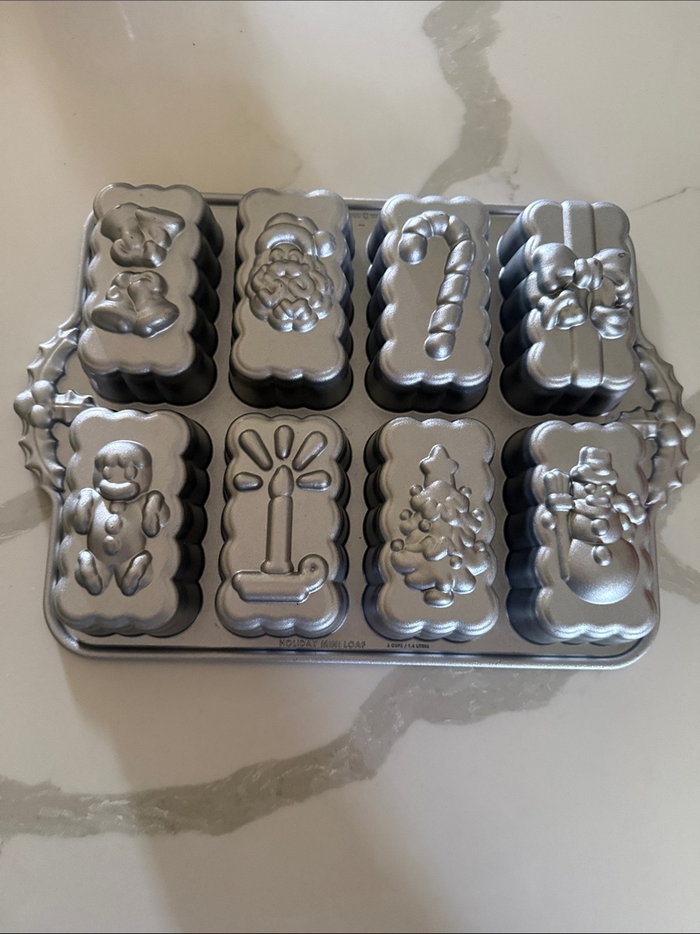 Festive Mini Loaf Pan - Silver Holiday Molds